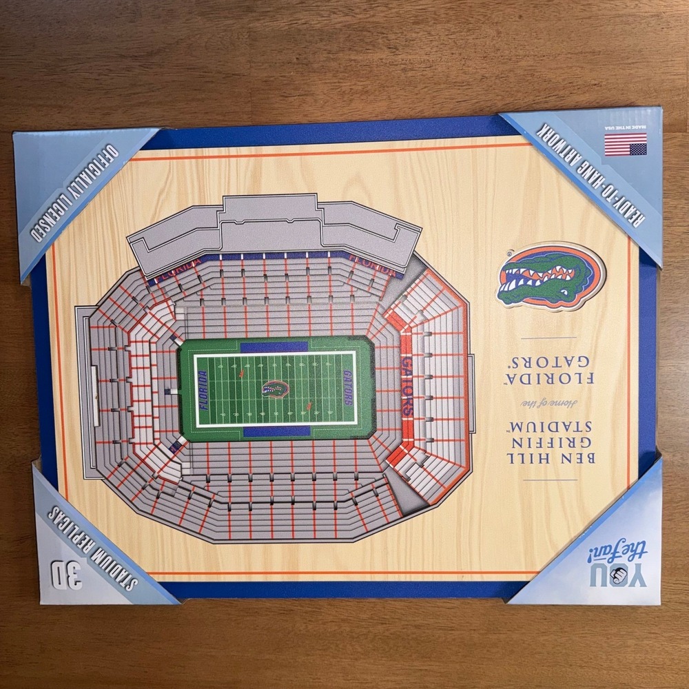 YouTheFan Florida Gators Ben Hill Griffin Stadium 3D StadiumViews Wall Art 13x17